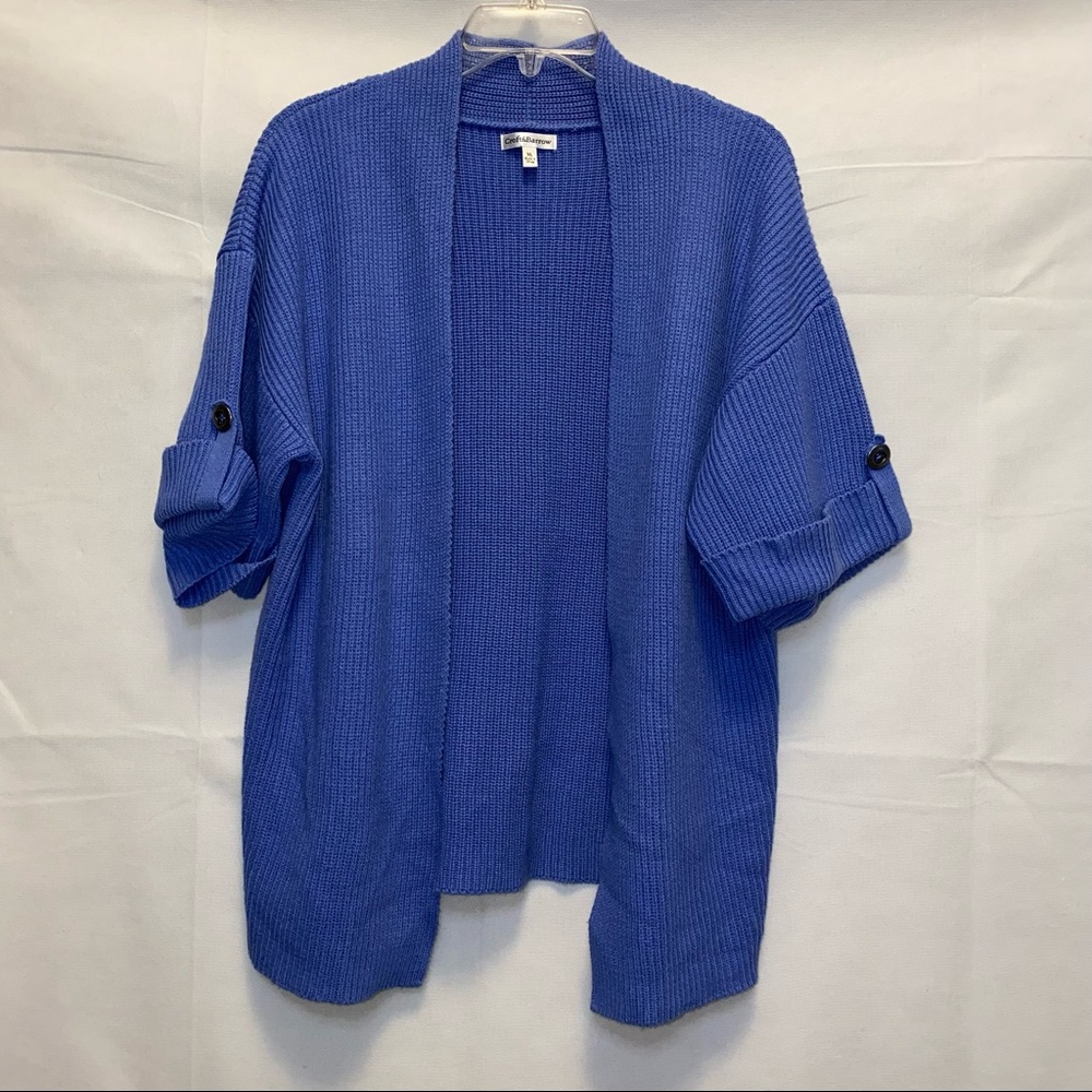 Croft & Barrow Short Sleeved Cardigan Sweater - Periwinkle - X-Large